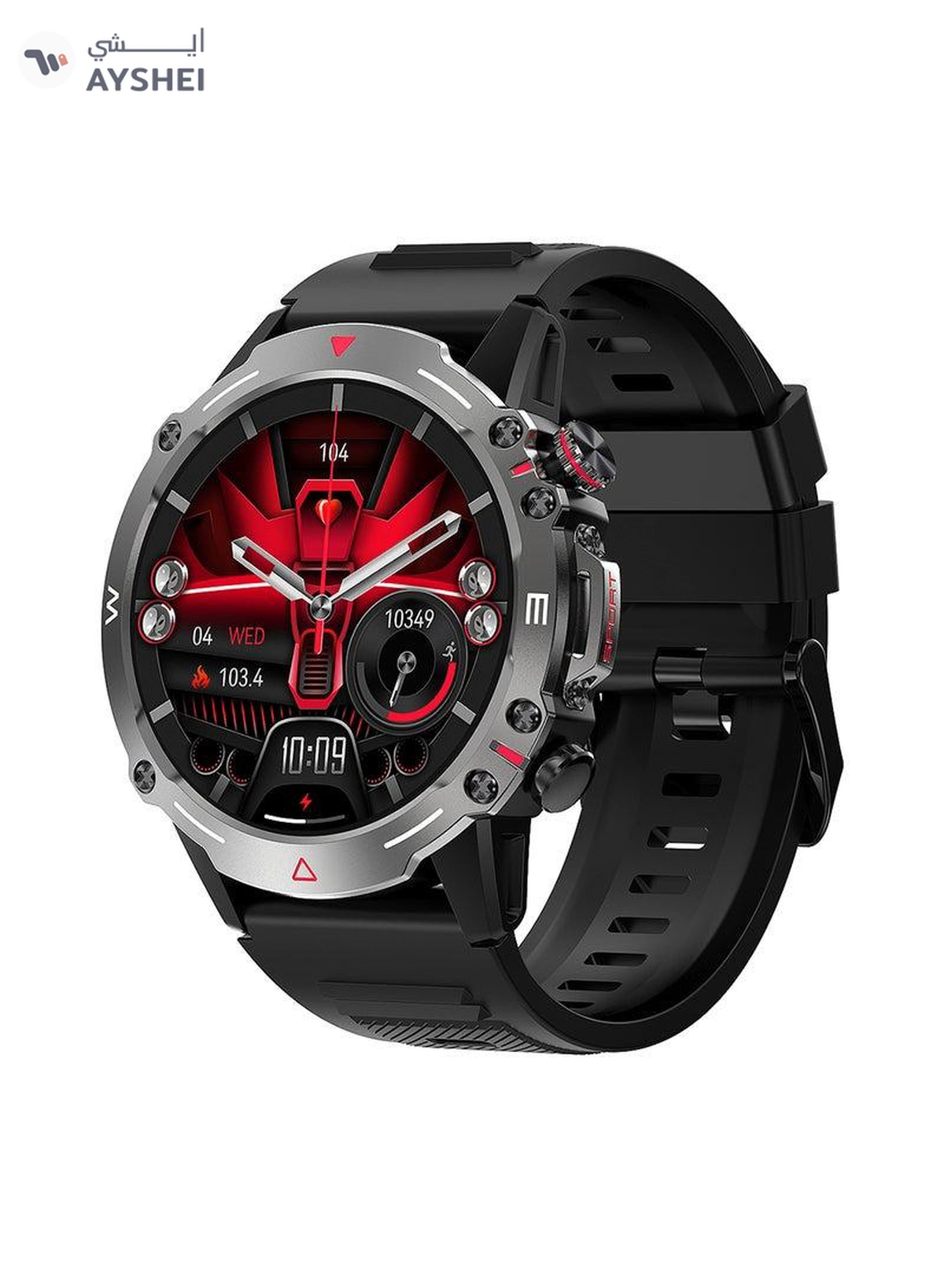 ARMFIT Hulk Smartwatch For Men, AMOLED Always On Display Bluetooth Calling Waterproof Fitness Watches Compatible With Android iOS Black-6-6