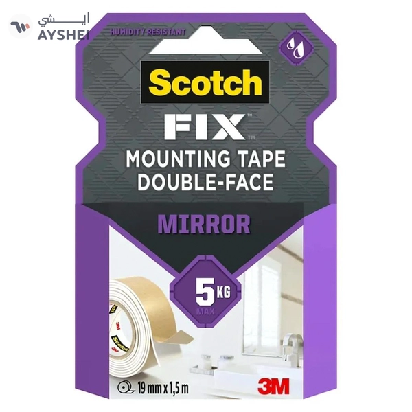 3M Scotch Fix Double-Face Mirror Mounting Tape – 19 mm x 1.5 m
