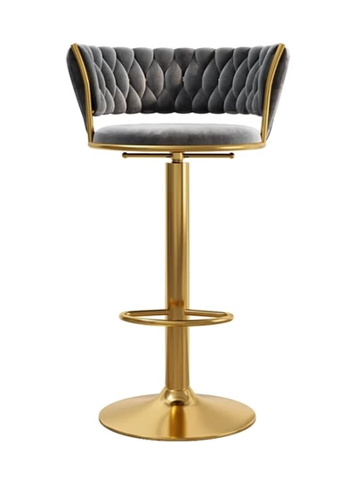 DubaiGallery Luxury bar Stool,Modern Round Adjustable Reception Chair, Gold Velvet Bar Chair, Kitchen high Dining Chair , Height Adjustable and 360° Swivel. Suitable for bar, Home, offce, Cafe-0