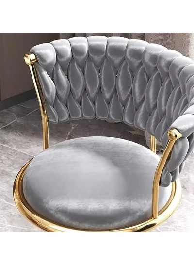 DubaiGallery Luxury bar Stool,Modern Round Adjustable Reception Chair, Gold Velvet Bar Chair, Kitchen high Dining Chair , Height Adjustable and 360° Swivel. Suitable for bar, Home, offce, Cafe-2