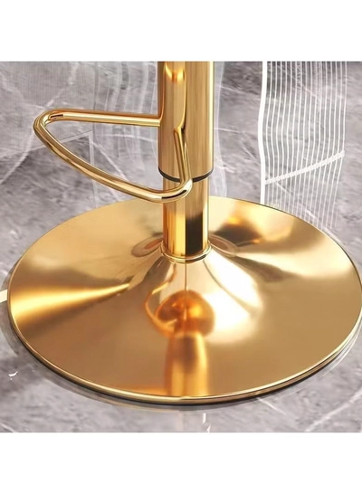 DubaiGallery Luxury bar Stool,Modern Round Adjustable Reception Chair, Gold Velvet Bar Chair, Kitchen high Dining Chair , Height Adjustable and 360° Swivel. Suitable for bar, Home, offce, Cafe-1