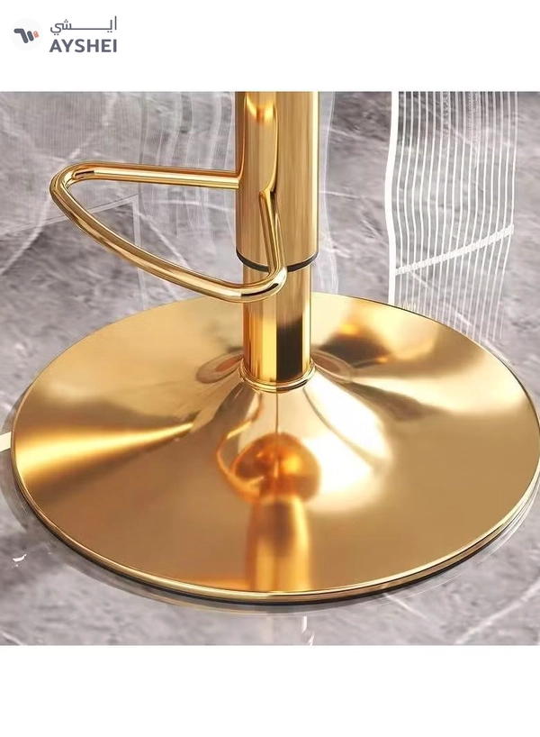 DubaiGallery Luxury bar Stool,Modern Round Adjustable Reception Chair, Gold Velvet Bar Chair, Kitchen high Dining Chair , Height Adjustable and 360° Swivel. Suitable for bar, Home, offce, Cafe