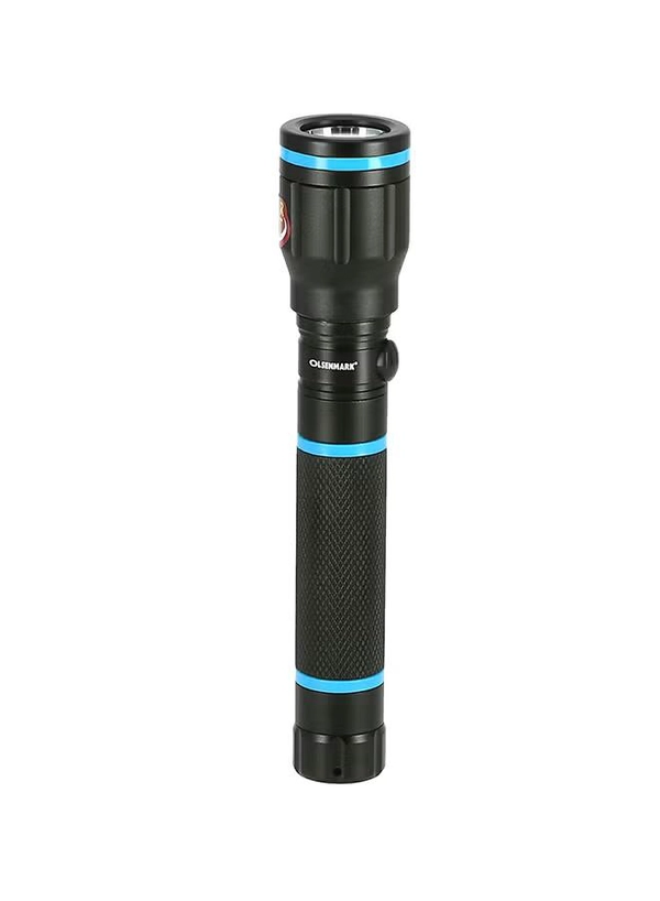 Olsenmark Rechargeable Waterproof LED Flashlight Black/Blue