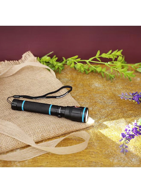 Olsenmark Rechargeable Waterproof LED Flashlight Black/Blue