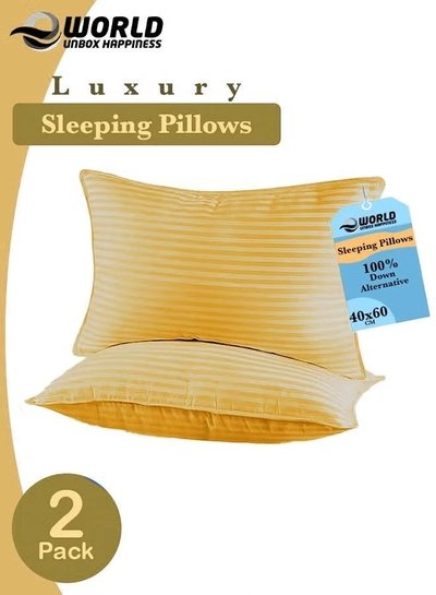 Eworld Pack of 2 Premium Down Alternative Filled Bed Pillows, Featuring Breathable Cover-0