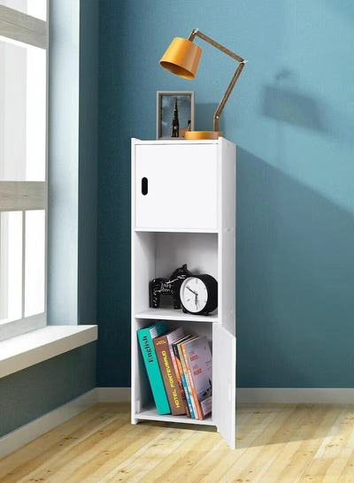 Eworld 3-Tier Free Standing Bathroom Furniture Cabinets with Doors Suitable for Livingroom -1