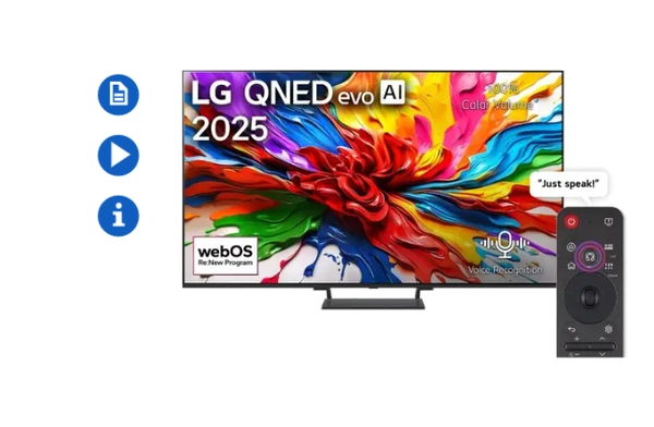 LG 85″ QNED evo AI QNED93 MiniLED 4K 120Hz Smart TV AI Magic Remote Dolby webOS25 (2025 Model)