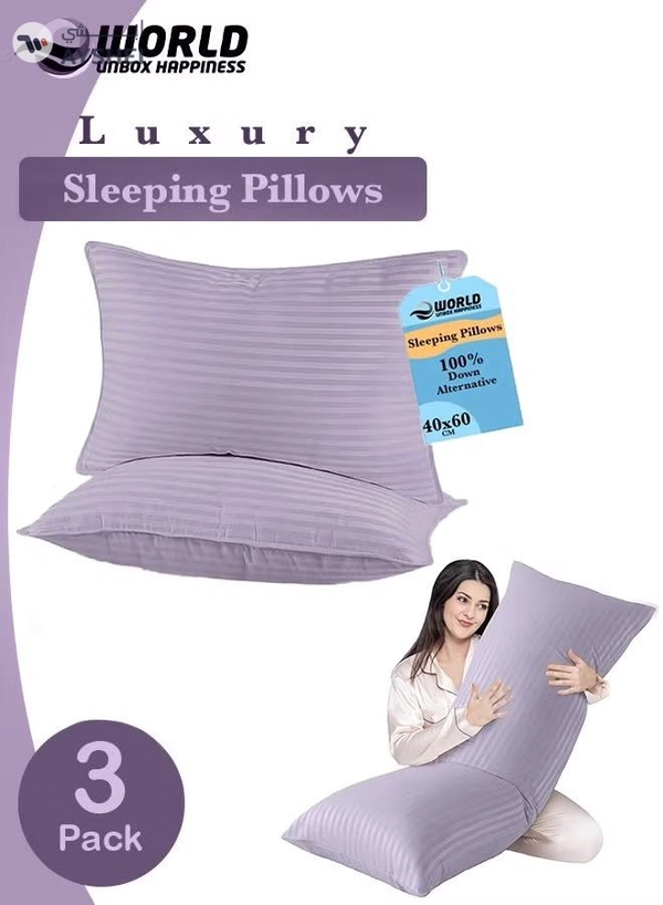 Eworld 3-piece Bedding Set Includes 2 Premium Bed Pillows & 1 Full-Body Pillow for Adults