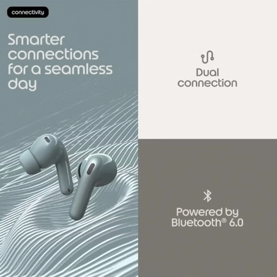 Motorola Moto Buds 2, Pantone Gray Mist, Hi-Res Audio, Dynamic Active Noise Cancelling-5