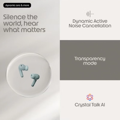 Motorola Moto Buds 2, Pantone Gray Mist, Hi-Res Audio, Dynamic Active Noise Cancelling-2