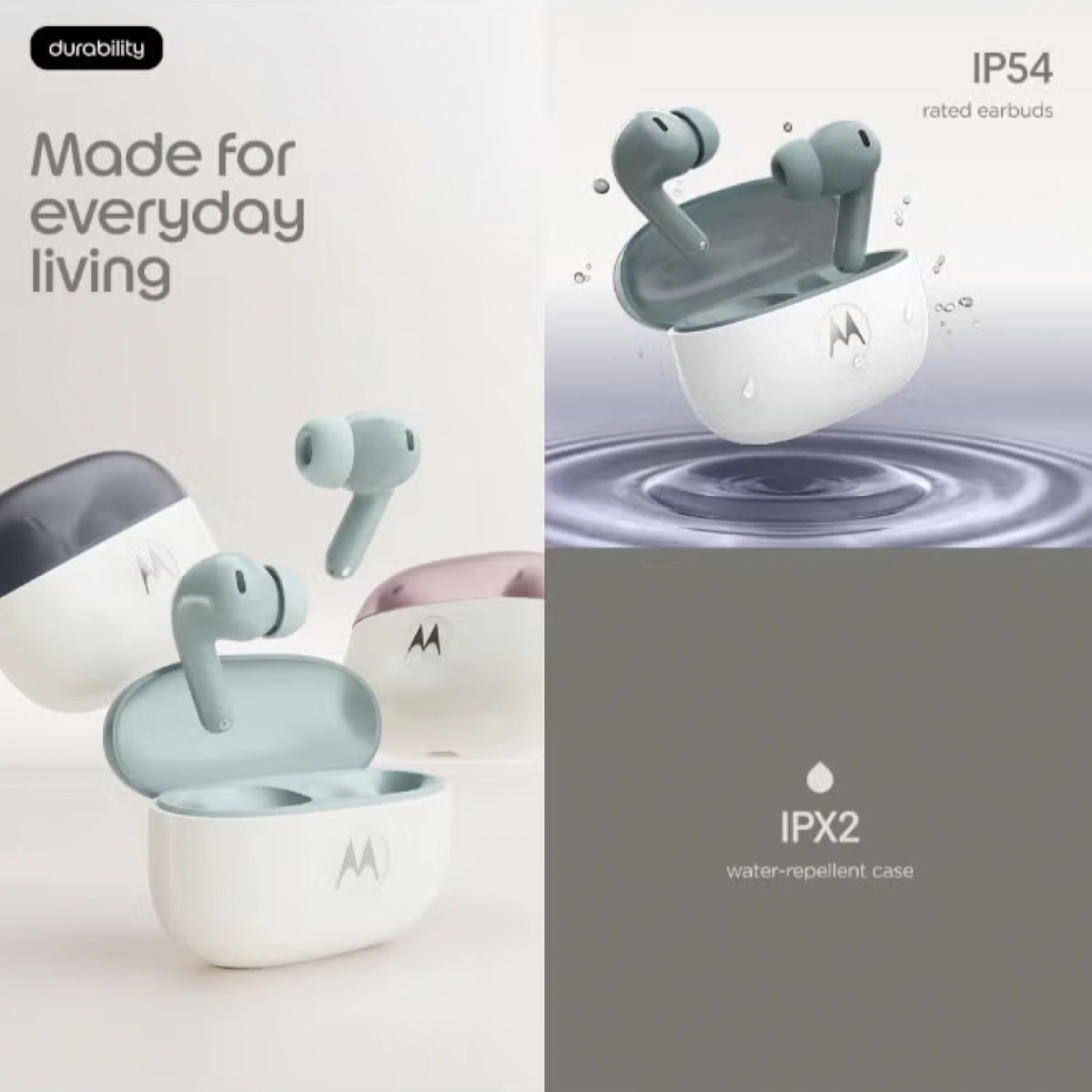 Motorola Moto Buds 2, Pantone Gray Mist, Hi-Res Audio, Dynamic Active Noise Cancelling-4-4