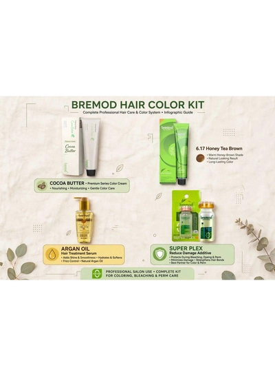 Bremod Professional Hair Color Collection – Cocoa Butter Color Cream, Argan Oil Treatment Serum, and Super Plex Damage Protection Additive Designed for Gentle Coloring, Stronger Bonds, Shine, Smoothness, and Healthy-Looking Hair-5