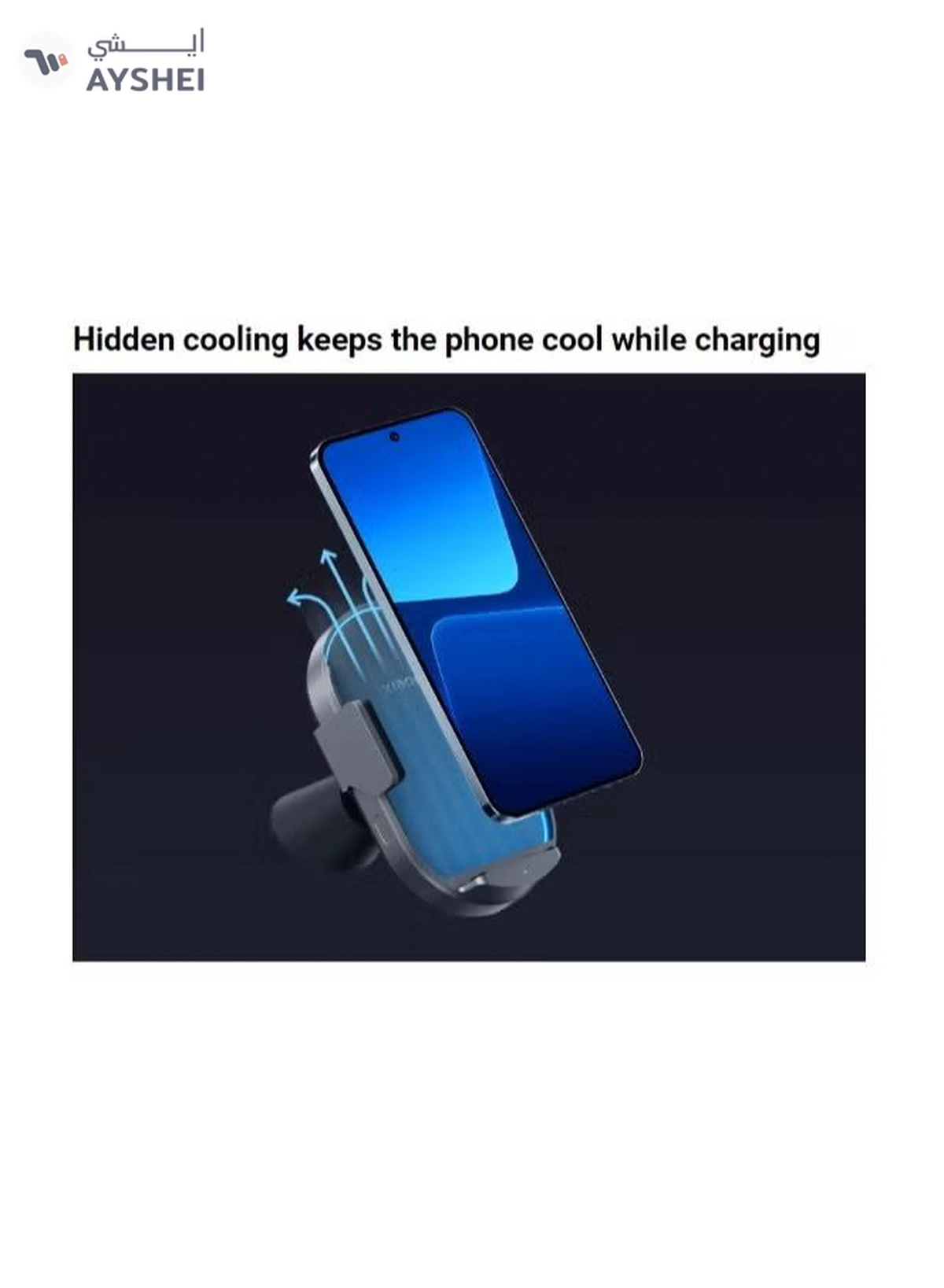 Xiaomi 50W Wireless Car Charger | Integrated Cooling And Lighting | Supports Fast Charging-Max 50 W Output Black-5-5