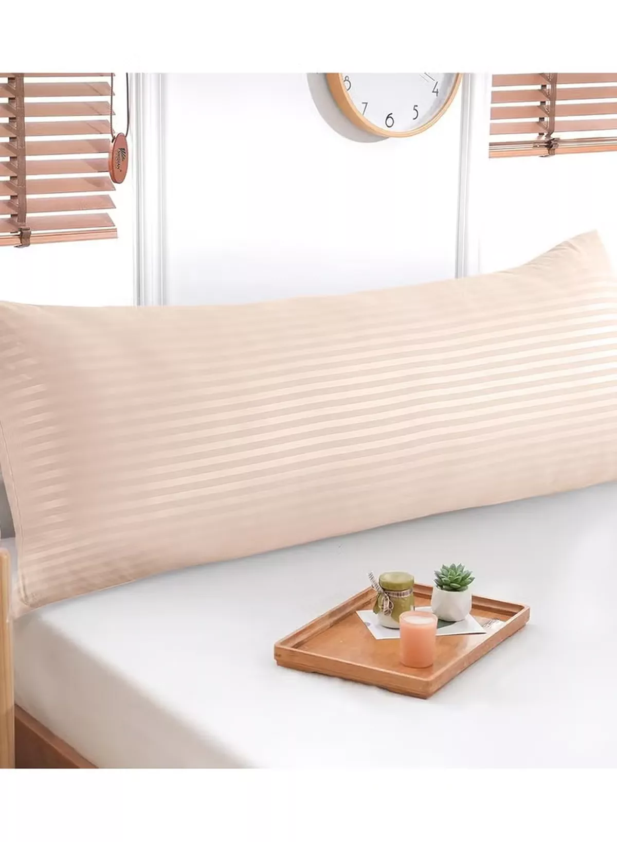 Eworld Premium Full Body Pillow for Adults, Ultra-Smooth Polyester Fiber, Breathable & Ideal for Side Sleepers, with Ultra-Soft Cotton Cover, Available in Multiple Colors, 120x45 cm-2-2