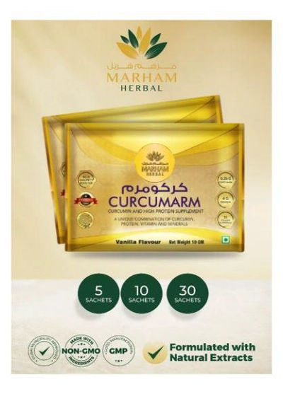 MARHAM HERBAL Curcumarm Sachet: Curcumin and High Protein Supplement | Rich Immunity Booster -1