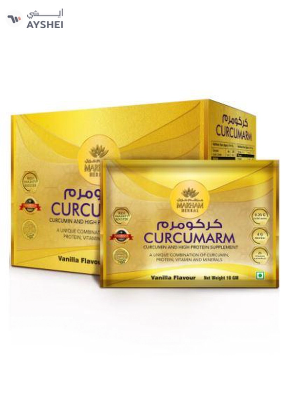 MARHAM HERBAL Curcumarm Sachet: Curcumin and High Protein Supplement | Rich Immunity Booster 