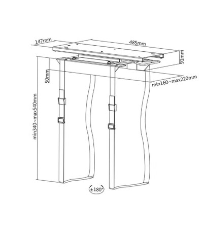 Navodesk Stap-on Under Desk CPU Holder, CPU Mount, PC Holder with Sliding Track-5