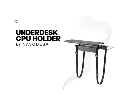 Navodesk Stap-on Under Desk CPU Holder, CPU Mount, PC Holder with Sliding Track-4