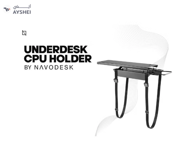 Navodesk Stap-on Under Desk CPU Holder, CPU Mount, PC Holder with Sliding Track