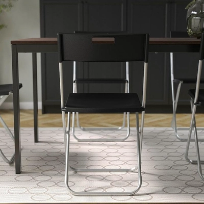 IKEA GUNDE Folding Chair, Black-2
