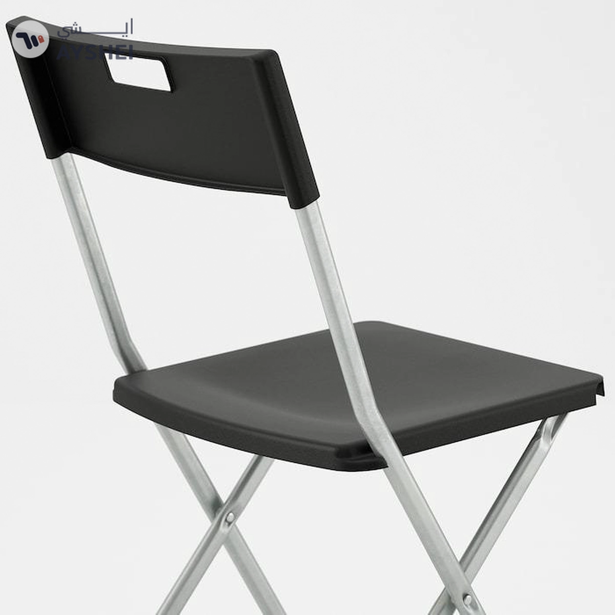 IKEA GUNDE Folding Chair, Black-5-5