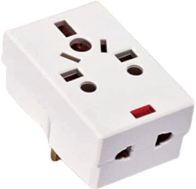 ABBASALI 03 Way Adapter with Square Pin Universal Socket with Light And 13A Fuse-0