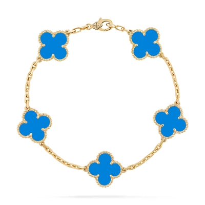 Van Cleef & Arpels Vintage Alhambra bracelet, 5 motifs Agate-4