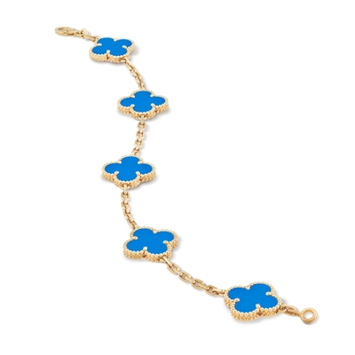 Van Cleef & Arpels Vintage Alhambra bracelet, 5 motifs Agate-5