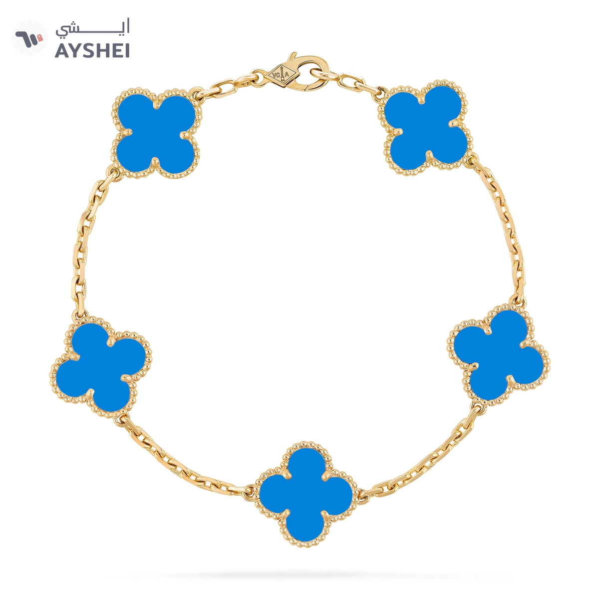 Van Cleef & Arpels Vintage Alhambra bracelet, 5 motifs Agate-4-4