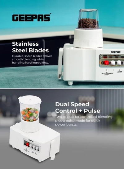 GEEPAS 4-In-1 Multi-Function Food Processor 1.8 L 650 W GSB5439NV White-3