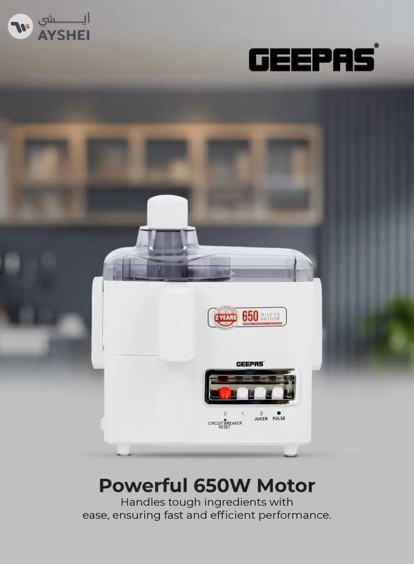 GEEPAS 4-In-1 Multi-Function Food Processor 1.8 L 650 W GSB5439NV White