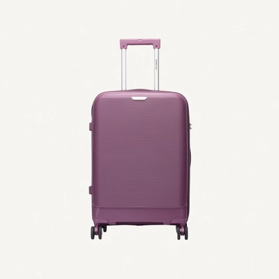British Traveller 3 Piece Polypropylene Hard Side Spinner Luggage Trolley Set 20/24/28 Inch - Purple-1