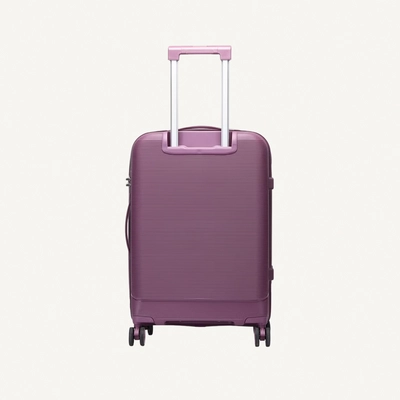 British Traveller 3 Piece Polypropylene Hard Side Spinner Luggage Trolley Set 20/24/28 Inch - Purple-2