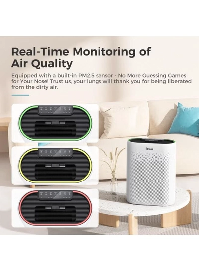 IBSUN Air Purifier Large Room Up to 60 ㎡ with Air Quality Sensors, H13 True HEPA Filter Remove 99.97% for Dust Pet Dander ZY2866-4