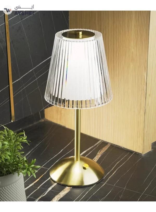 Yuwell Crystal Table Lamp Acrylic Touch Lamp Portable Led Table Lamp With 3 Light Color Modes With Touch Sensor 3-Levels Brightness Desk Lamp For Room Party And Restaurant Decor