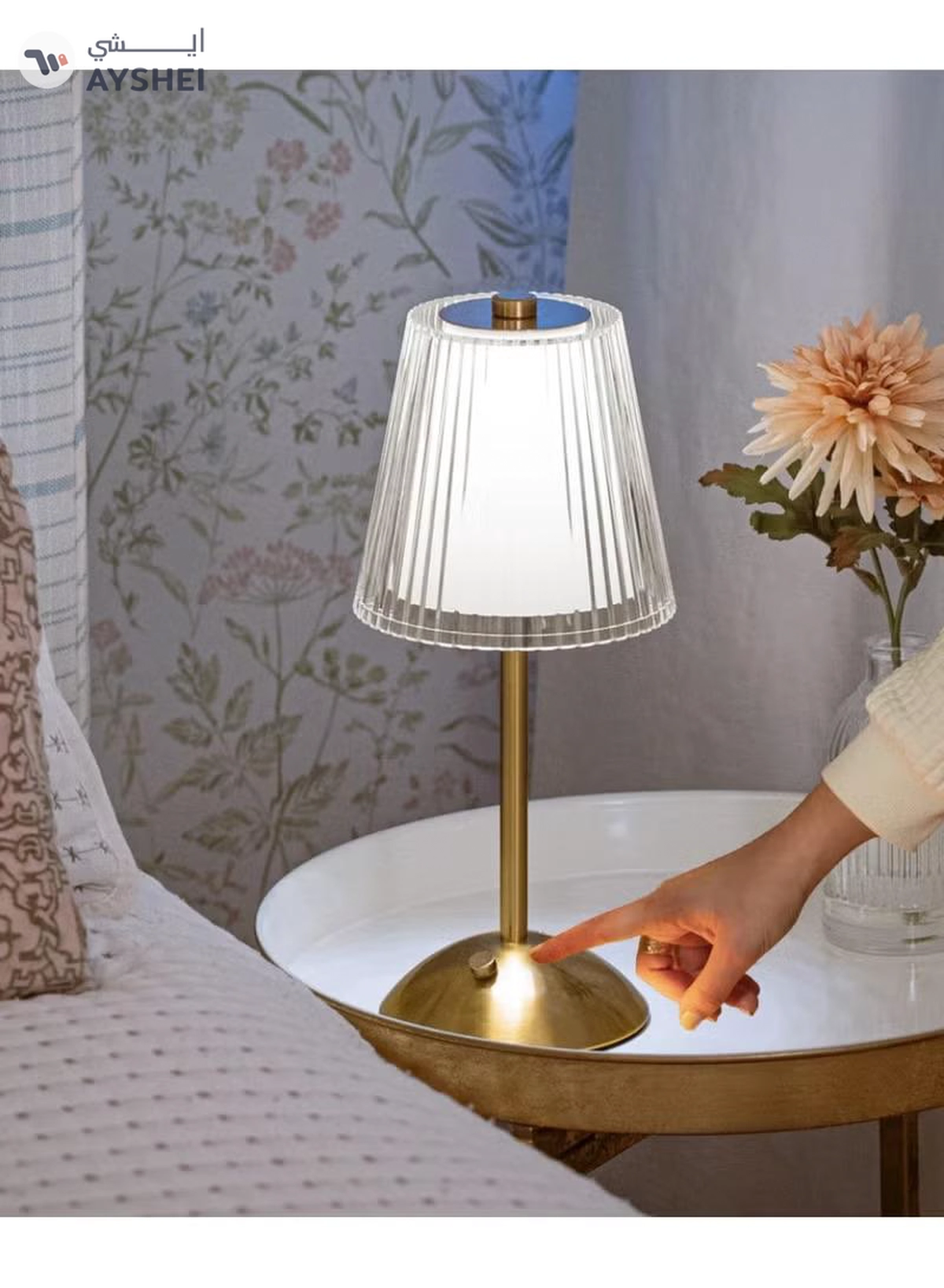 Yuwell Crystal Table Lamp Acrylic Touch Lamp Portable Led Table Lamp With 3 Light Color Modes With Touch Sensor 3-Levels Brightness Desk Lamp For Room Party And Restaurant Decor-1-1