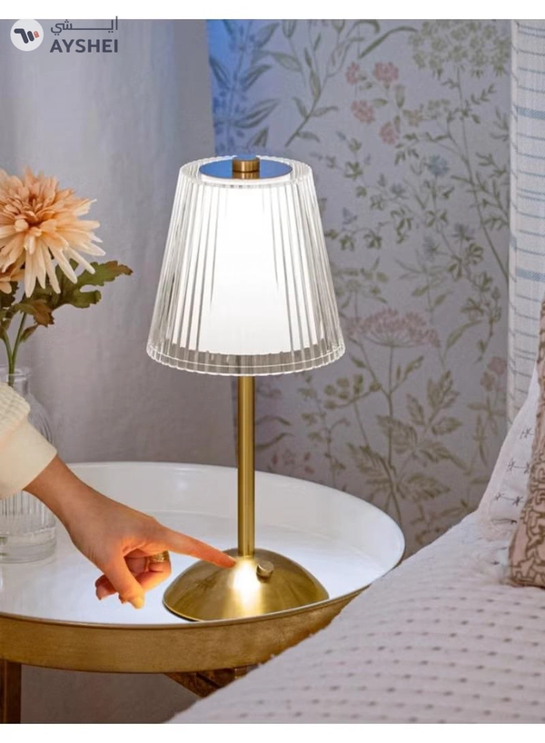 Yuwell Crystal Table Lamp Acrylic Touch Lamp Portable Led Table Lamp With 3 Light Color Modes With Touch Sensor 3-Levels Brightness Desk Lamp For Room Party And Restaurant Decor