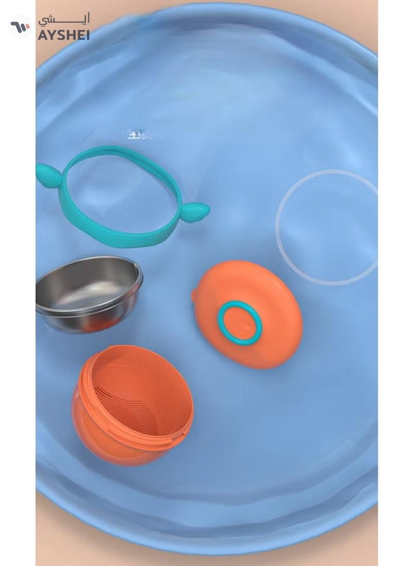 Kiddoz Baby Food Water Warmer Bowl Silicone Stainless Steel Heat Preservation Babe Feeding Water Injection Suction Bowl - Pink