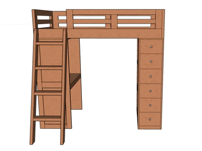 Reno Loft Bed with Desk & Storage-5