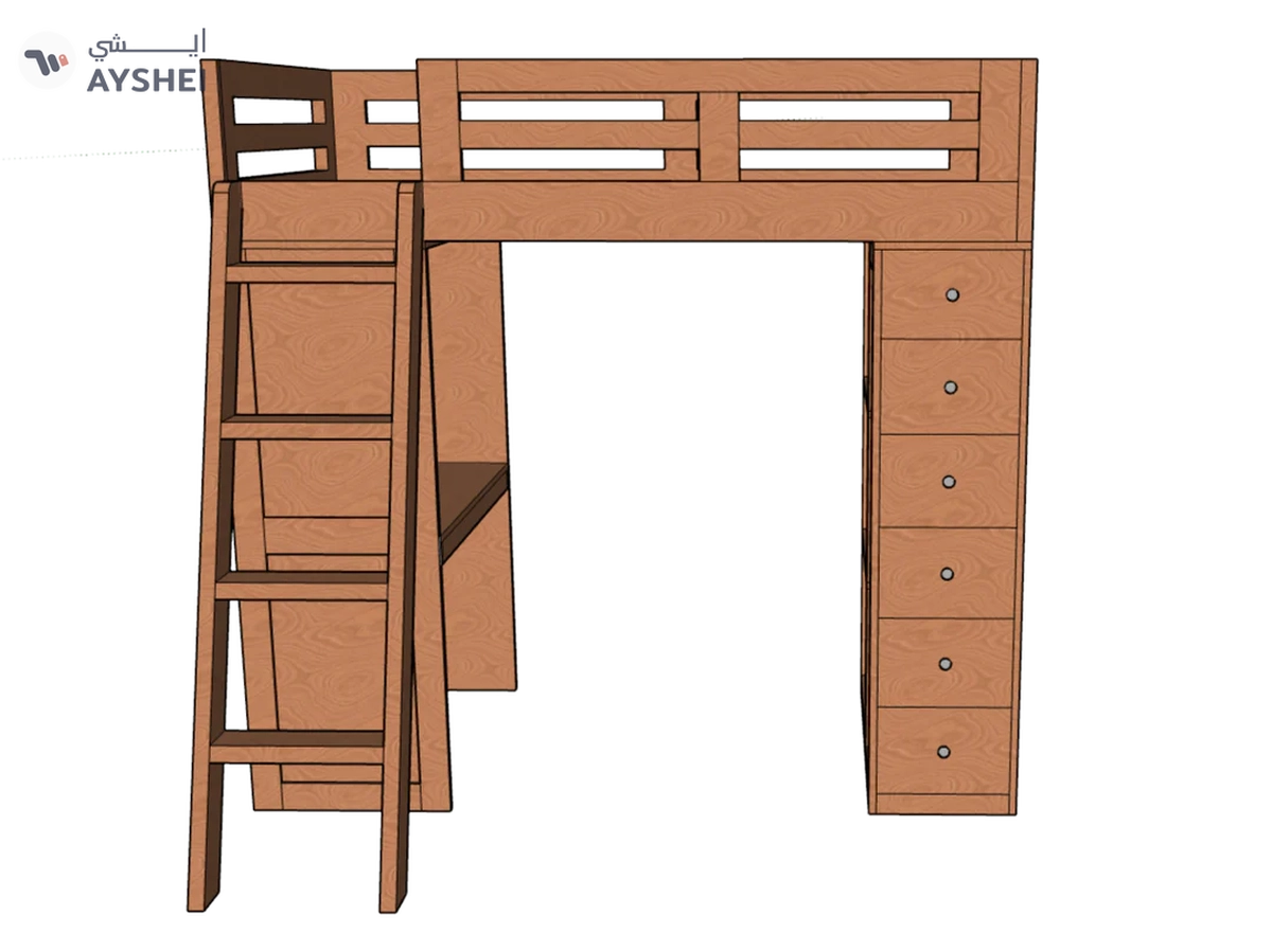 Reno Loft Bed with Desk & Storage-5-5