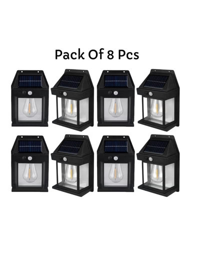 Yuwell Pack Of 8 Pcs Solar Outdoor Light Solar Motion Sensor Security Lights With 3 Lighting Modes Wireless Solar Wall Lights Waterproof Solar Powered Bulb Lights For Garden Home And Garage Use Black-0
