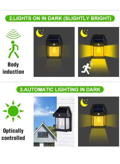 Yuwell Pack Of 8 Pcs Solar Outdoor Light Solar Motion Sensor Security Lights With 3 Lighting Modes Wireless Solar Wall Lights Waterproof Solar Powered Bulb Lights For Garden Home And Garage Use Black-5