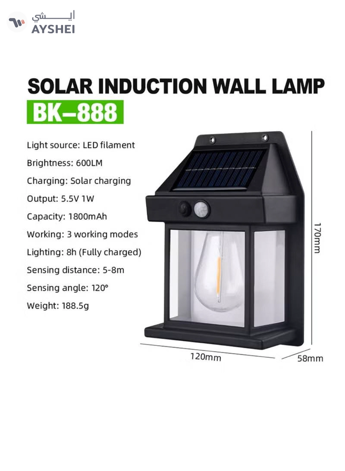 Yuwell Pack Of 8 Pcs Solar Outdoor Light Solar Motion Sensor Security Lights With 3 Lighting Modes Wireless Solar Wall Lights Waterproof Solar Powered Bulb Lights For Garden Home And Garage Use Black-8-8