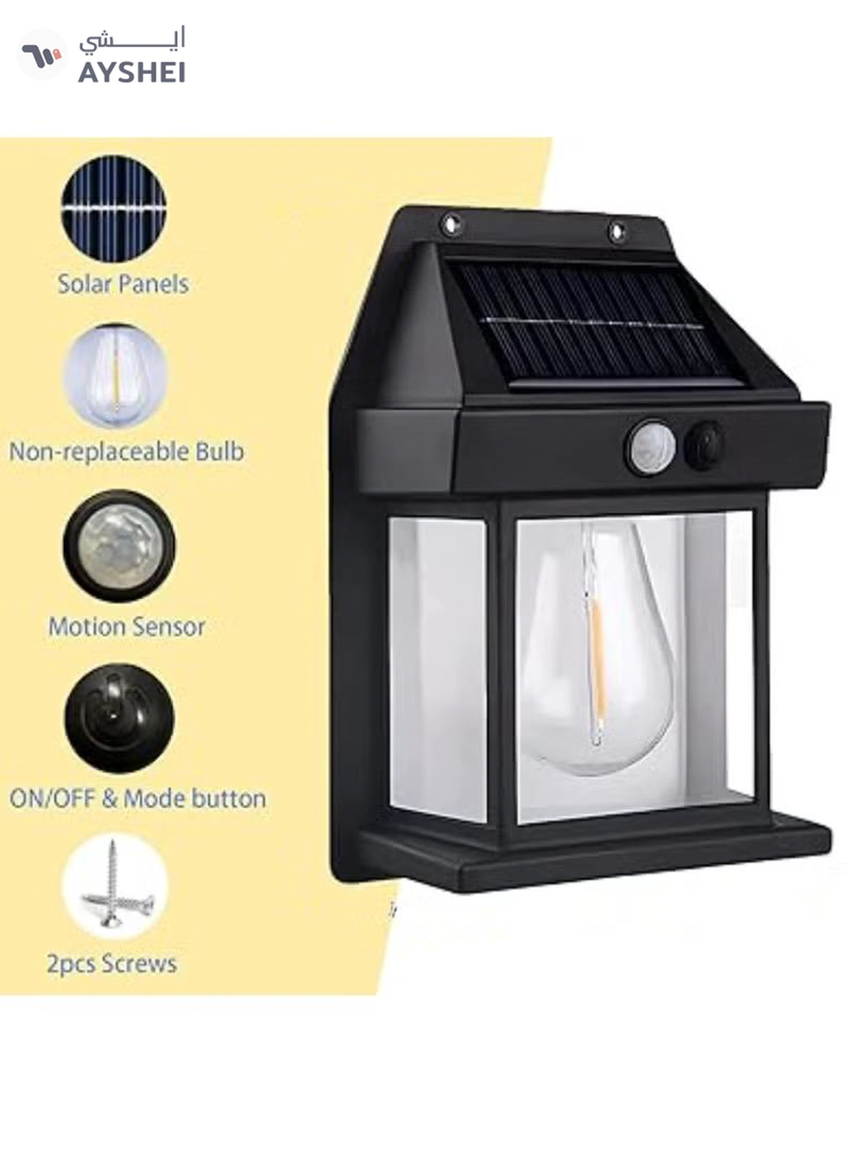 Yuwell Pack Of 8 Pcs Solar Outdoor Light Solar Motion Sensor Security Lights With 3 Lighting Modes Wireless Solar Wall Lights Waterproof Solar Powered Bulb Lights For Garden Home And Garage Use Black-6-6