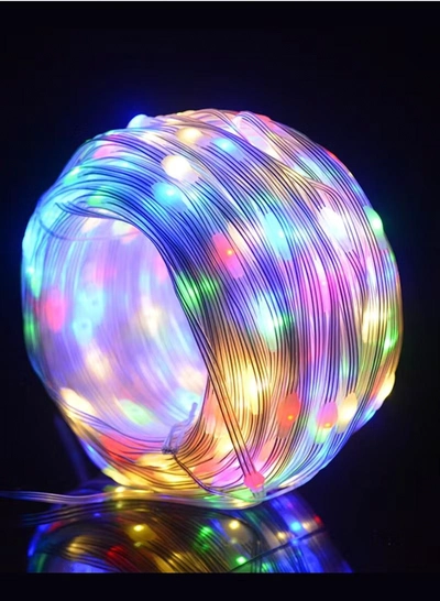 ESNCO Multipurpose LED Lights Fairy Lights Twinkle Decoration String Lights RGB 10 Meter 100 Led 32.80 FT Ramadan Light For Ramadan Decoration And Home Decoration Curtain Lights Garden Lights-0
