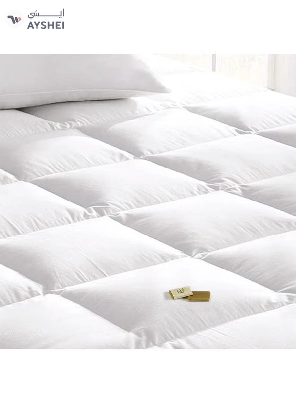 In-House One Layer Queen Size Microfiber Mattress Topper 8 cm With Rubber Frame Microfiber White 200x140cm