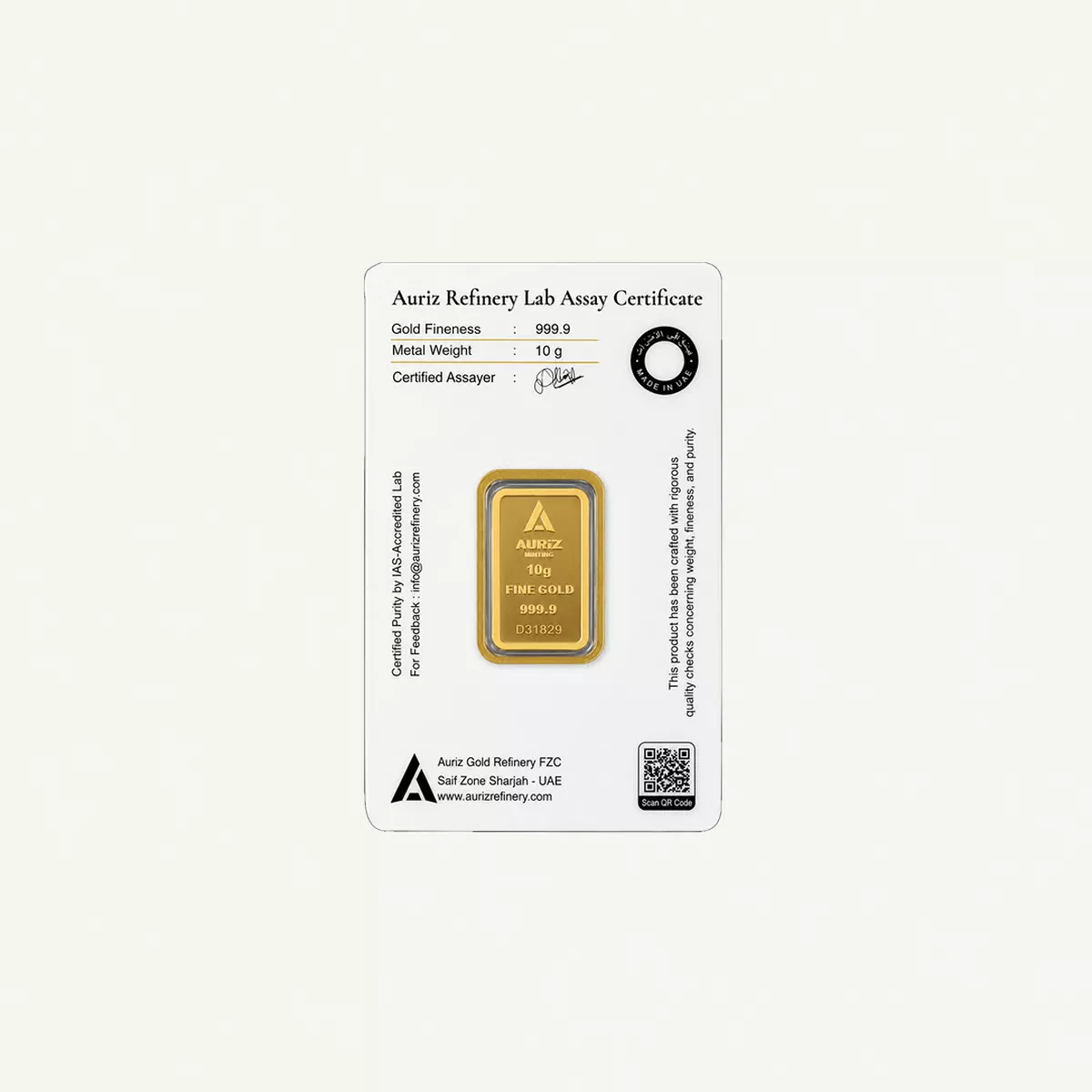 Auriz Minting 10gm 24K Gold Bar - Variable design-2-2