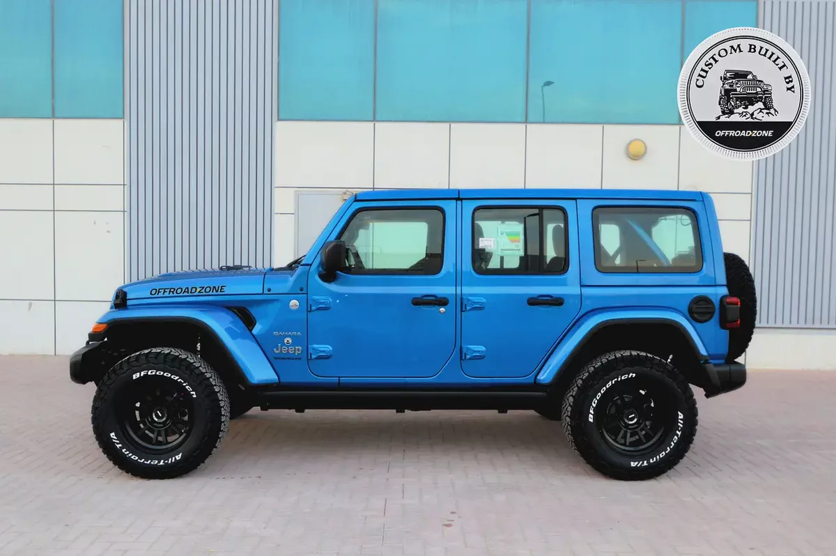 3 YRS DEALER WTY AND 3 YRS SP | 2024 JEEP WRANGLER 4DR SAHARA HYDRO BLUE | ORZ CUSTOM BUILT-1-1
