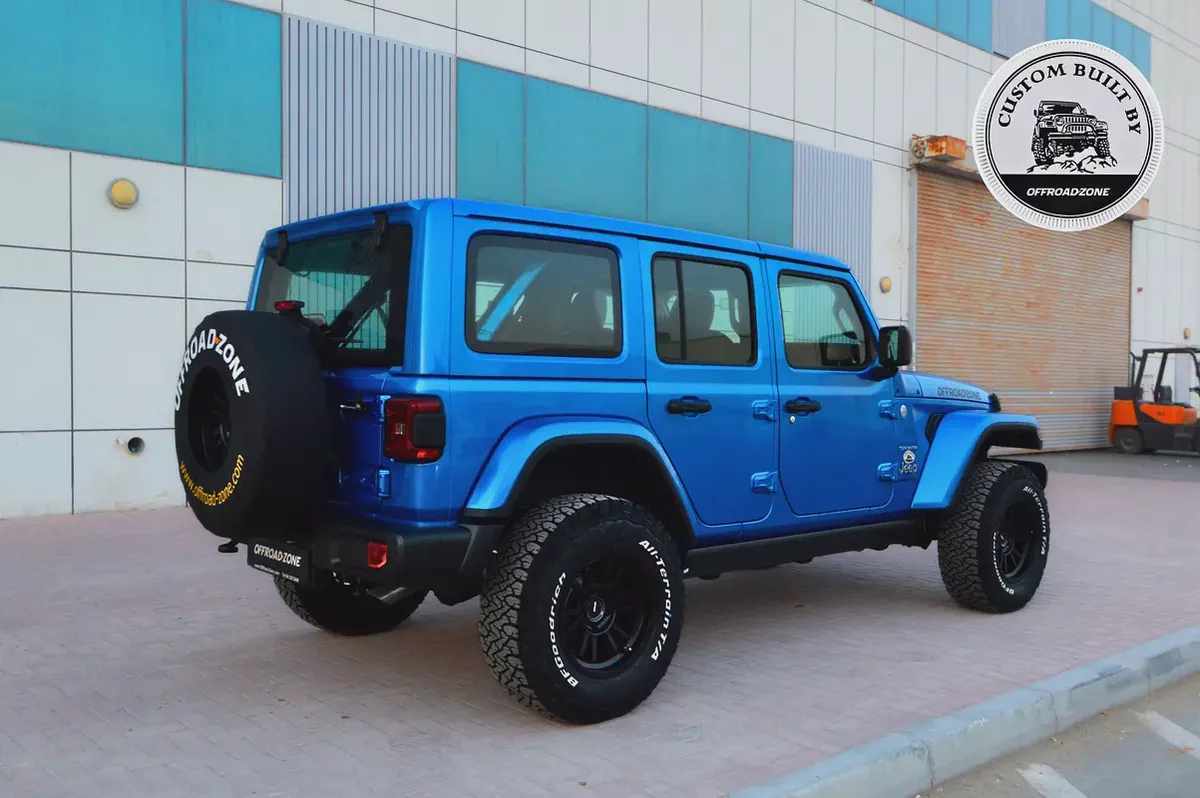 3 YRS DEALER WTY AND 3 YRS SP | 2024 JEEP WRANGLER 4DR SAHARA HYDRO BLUE | ORZ CUSTOM BUILT-4-4