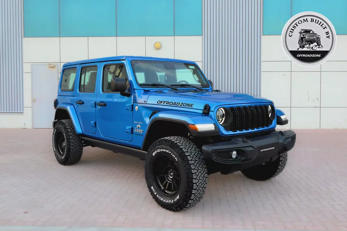 3 YRS DEALER WTY AND 3 YRS SP | 2024 JEEP WRANGLER 4DR SAHARA HYDRO BLUE | ORZ CUSTOM BUILT-6-6